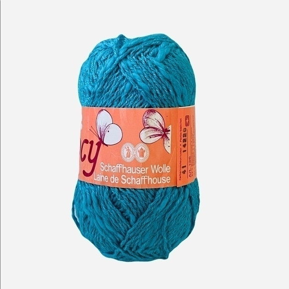 NWT Vintage Deep Turquoise Schaffhauser Wolle NANCY Cotton Blend Texture Yarn - Picture 3 of 4